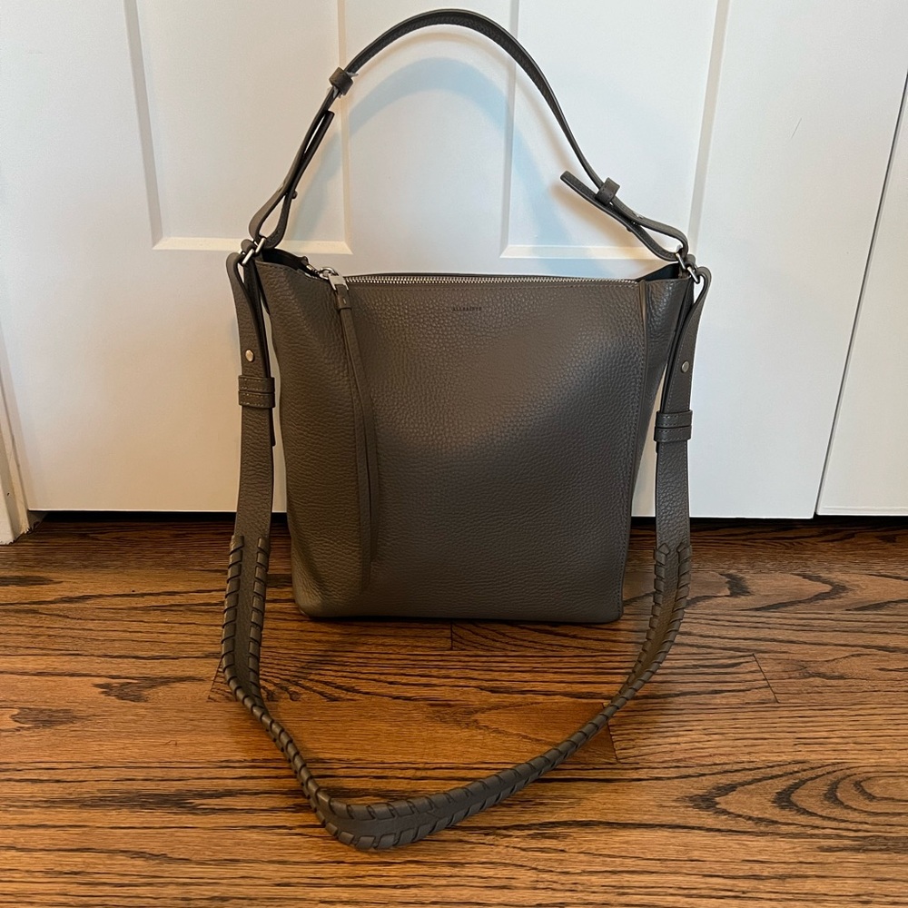 Allsaints kita crossbody, barely used, storm grey. Includes original dust bag.